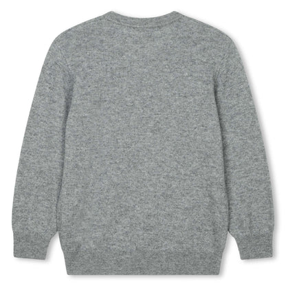 男童灰色Logo羊毛毛衣