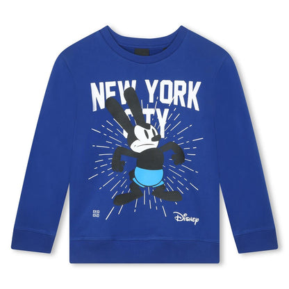 男童蓝色印花卫衣