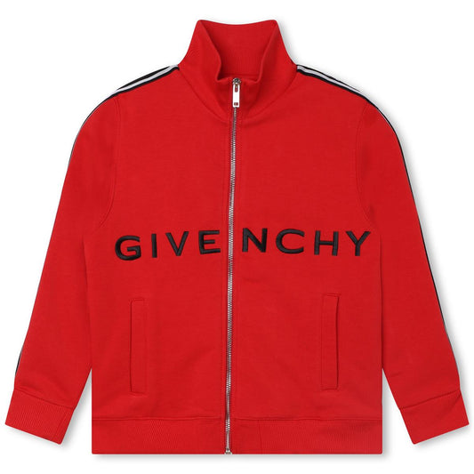 男童红色Logo拉链上衣
