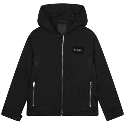 儿童黑色连帽卫衣