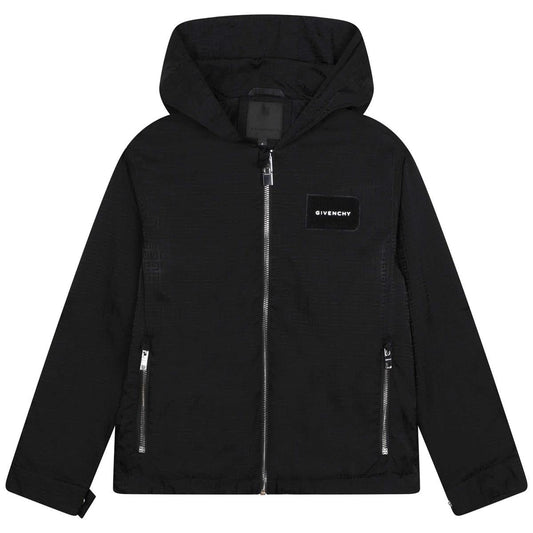 儿童黑色连帽卫衣