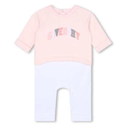 婴儿粉色棉连体衣