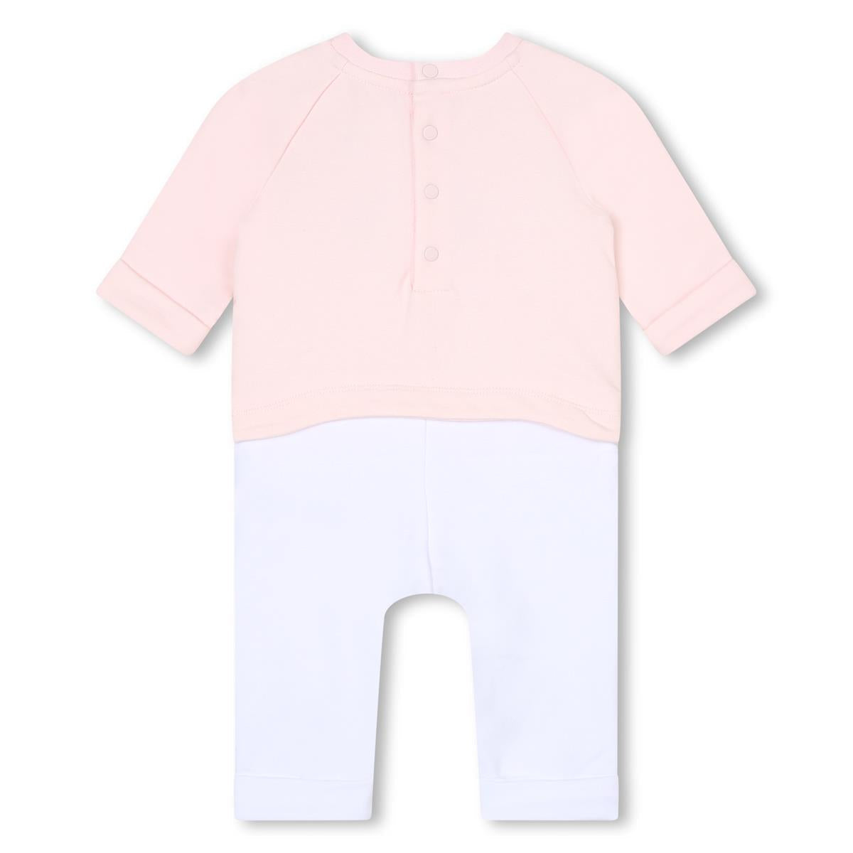 婴儿粉色棉连体衣