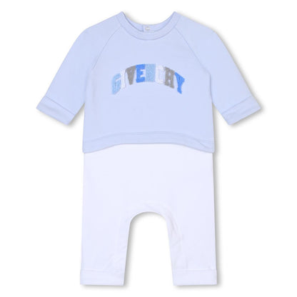 婴儿蓝色棉连体衣