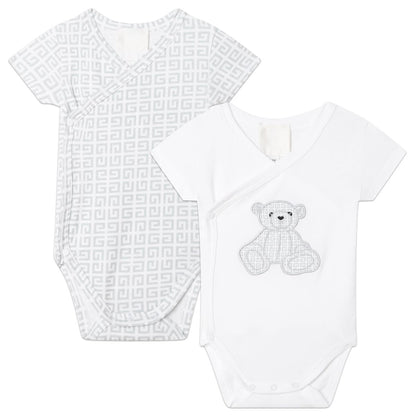 婴儿白色连体衣套装 (2件)