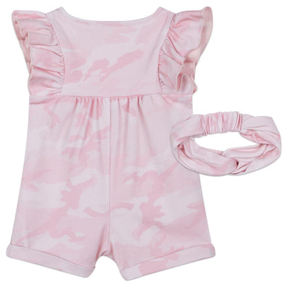 女婴粉色连体衣套装