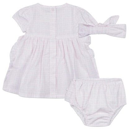 女婴粉色连衣裙套装