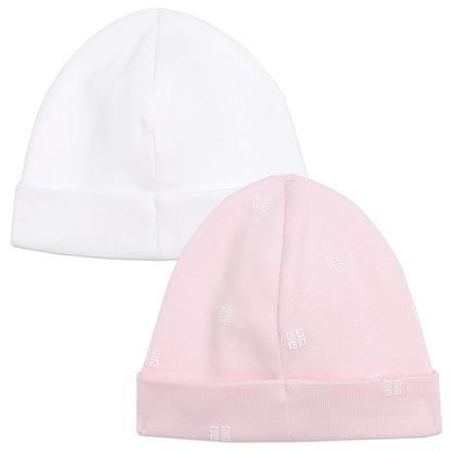 婴儿粉色帽子套装