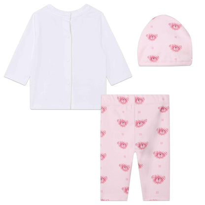 女婴白色印花棉套装