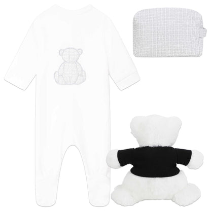 婴儿白色连体衣套装