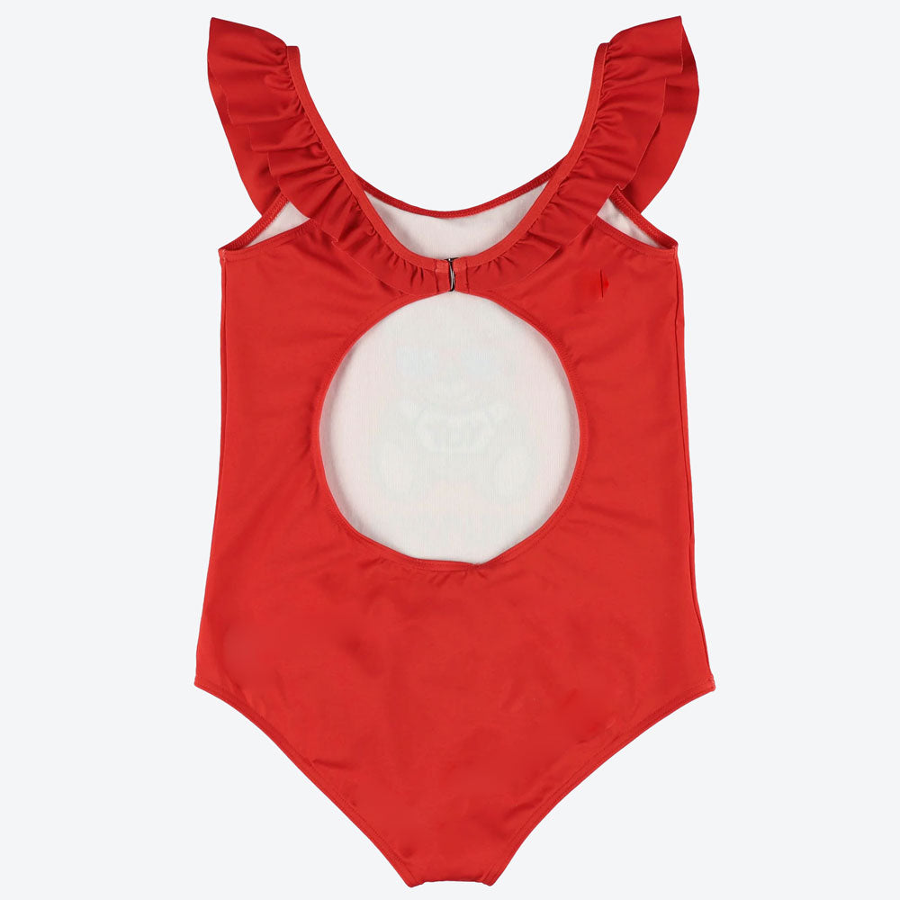 女童红色Logo泳装