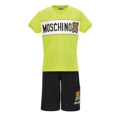 儿童绿色泰迪熊棉套装