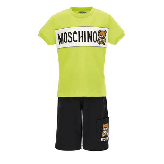 儿童绿色泰迪熊棉套装