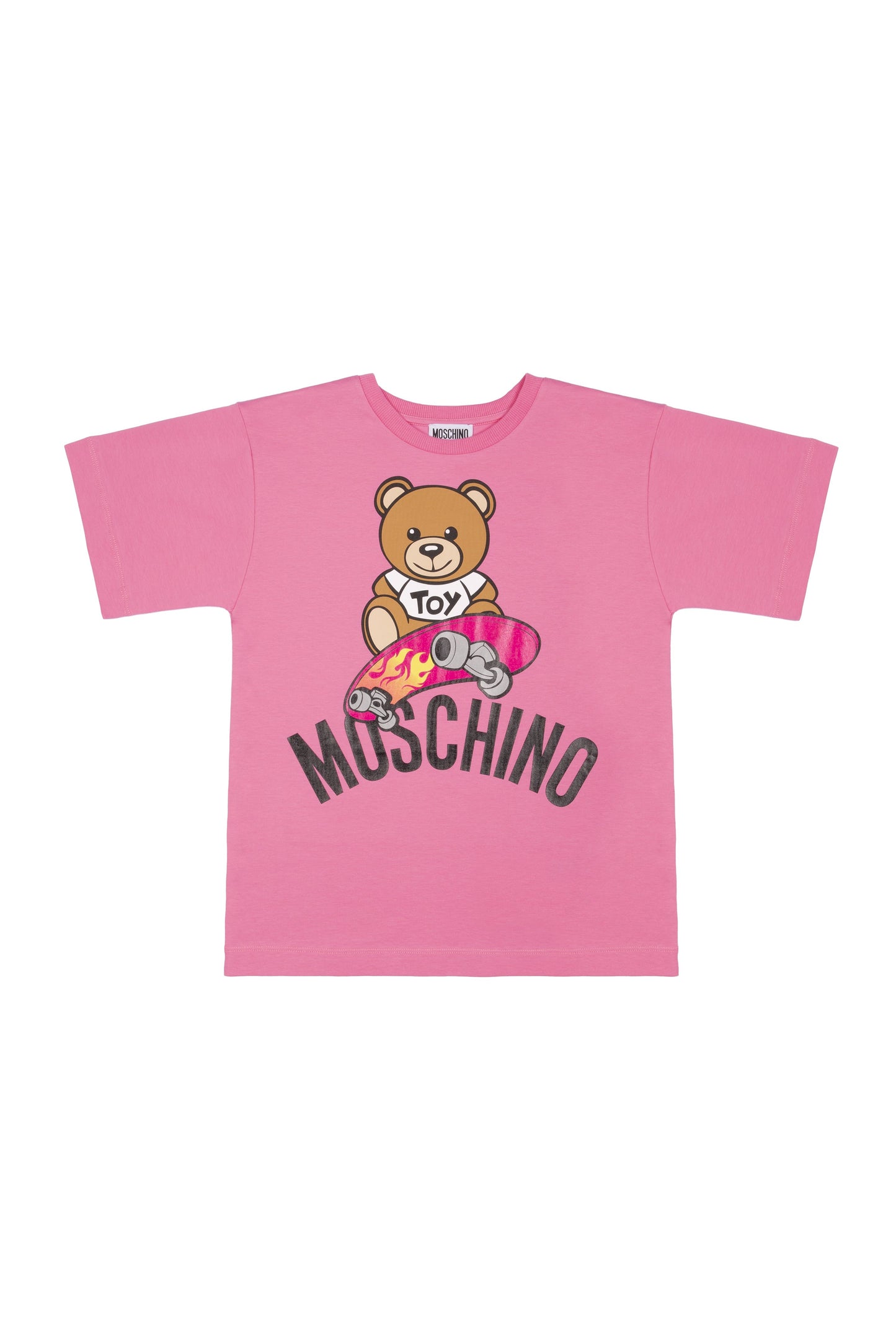 Girls Dark Pink Logo Cotton T-shirt