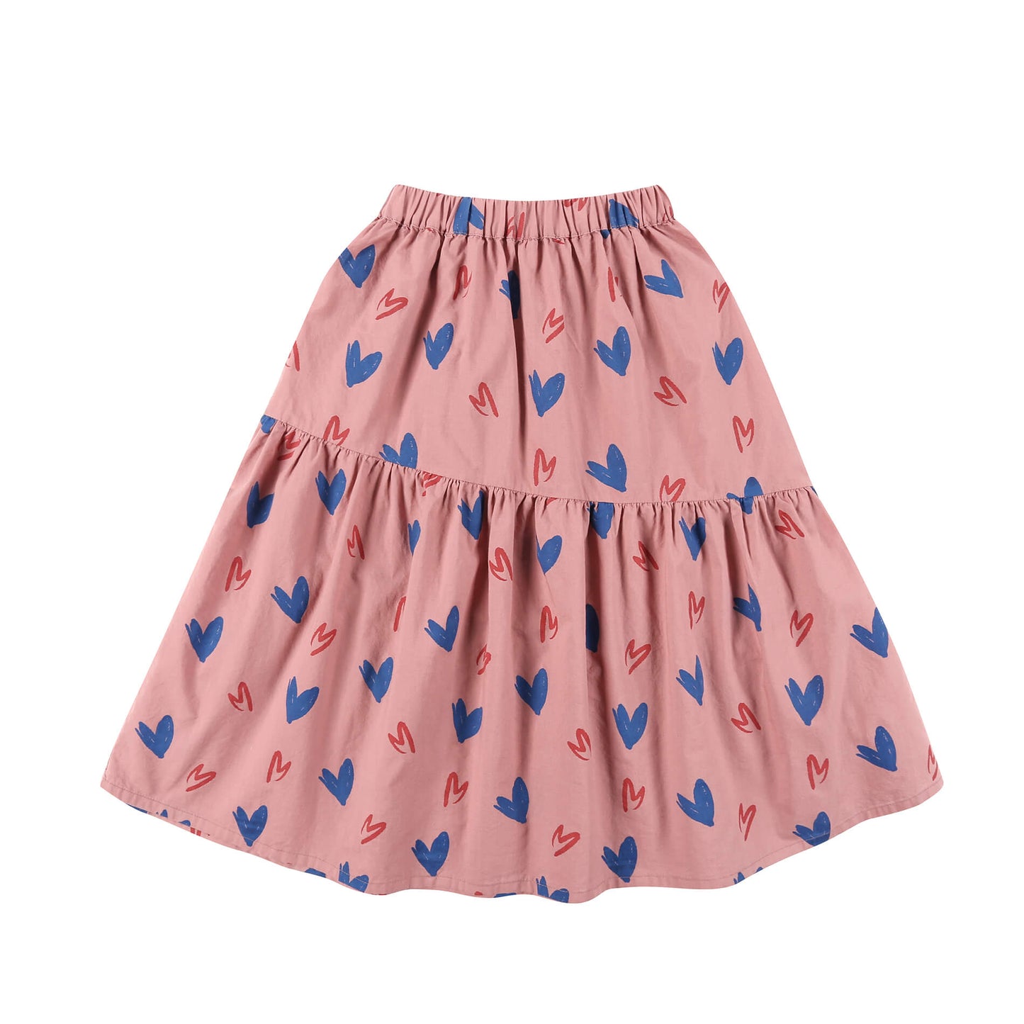 女童粉色心形棉短裙