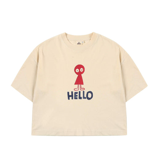 Boys & Girls White Printing Cotton T-Shirt