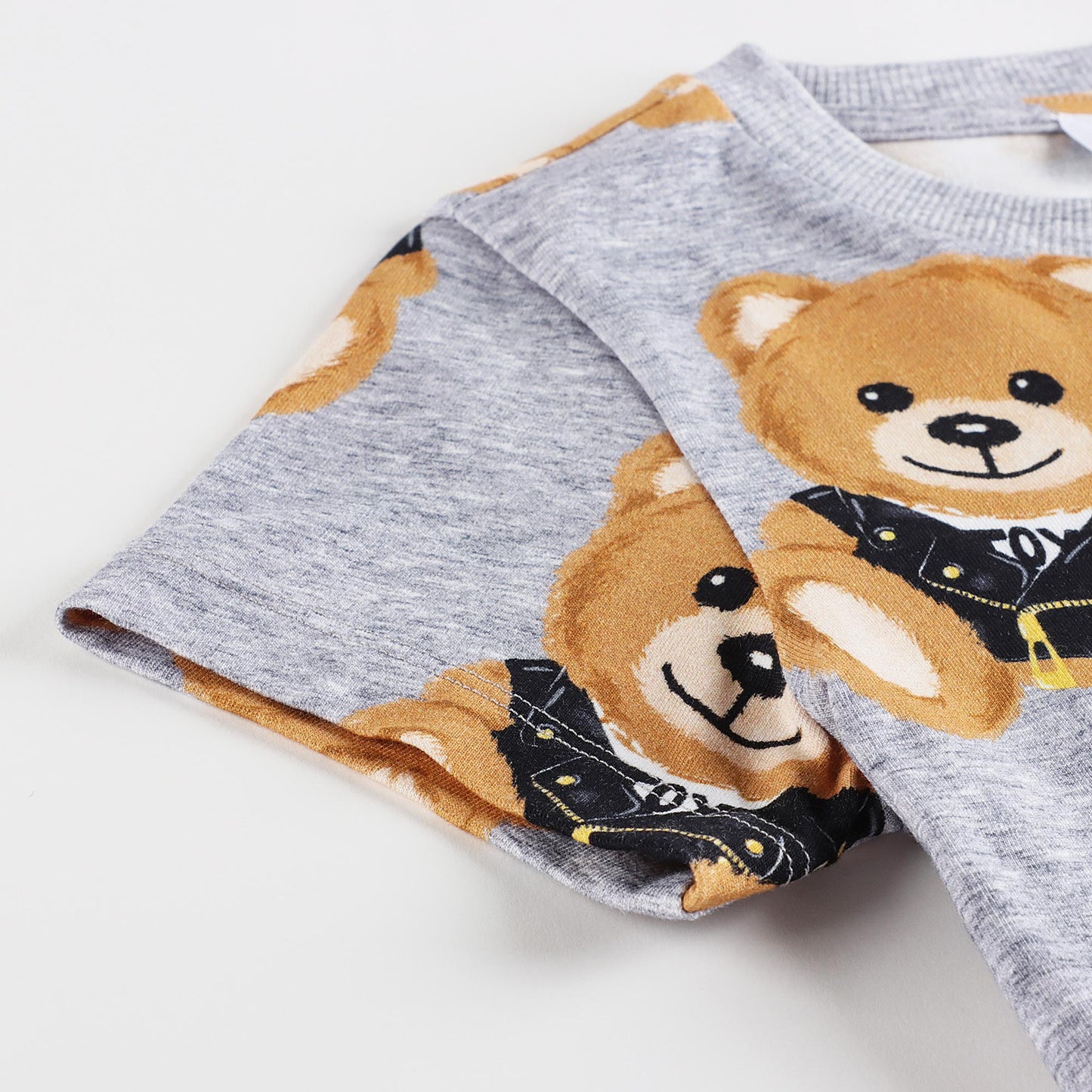 儿童灰色印花棉T恤