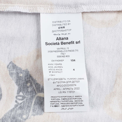 儿童灰色印花棉T恤