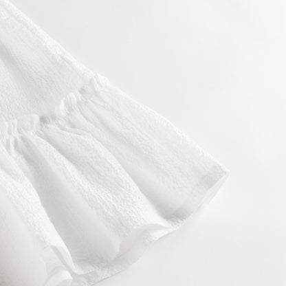 女童白色棉连衣裙