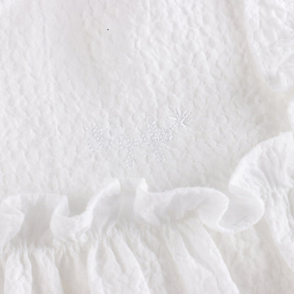 女童白色棉连衣裙