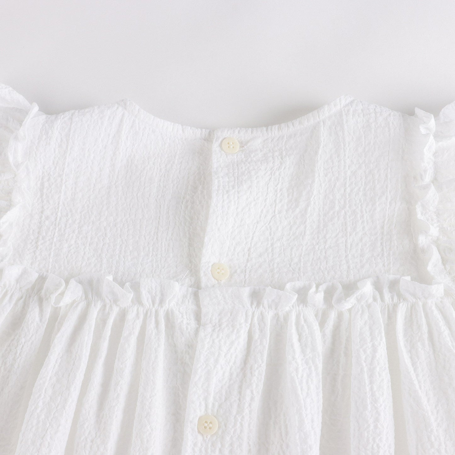 女童白色棉连衣裙