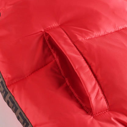儿童红色双面羽绒马甲
