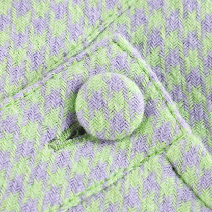 女童绿色格子短裤