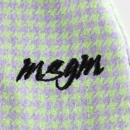 女童绿色格子短裤