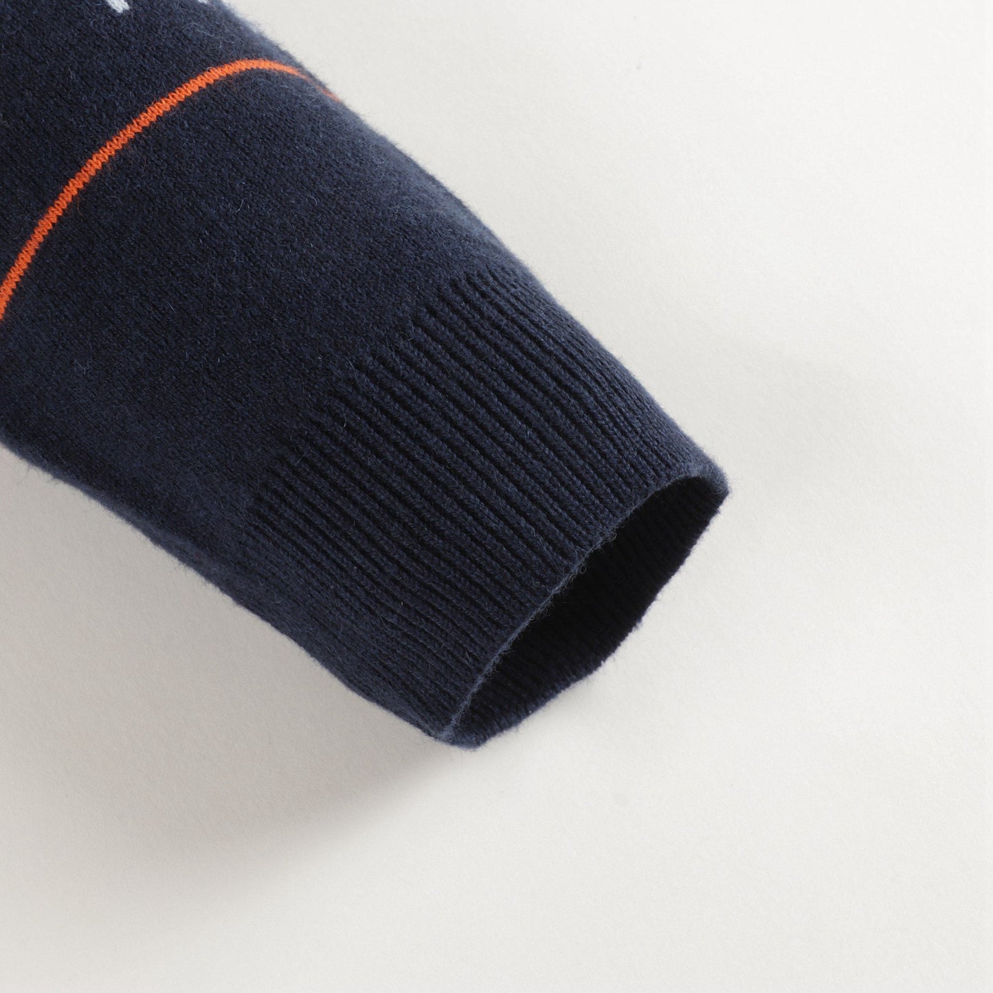 男婴藏青色条纹Logo毛衣