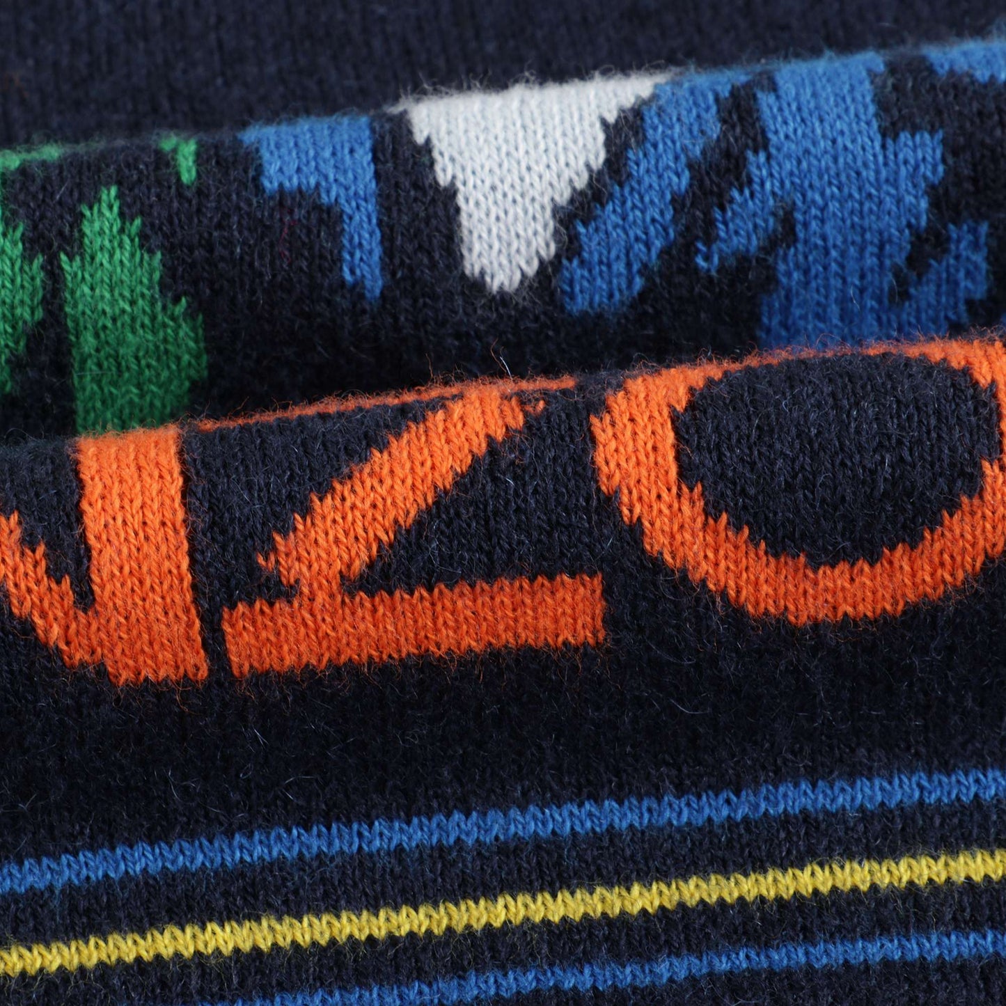 男婴藏青色条纹Logo毛衣