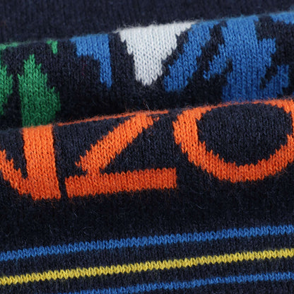 男婴藏青色条纹Logo毛衣