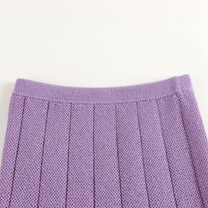 女童紫丁香羊驼毛短裙