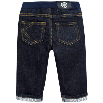 Baby Boys Middle Indigo Cotton Trousers