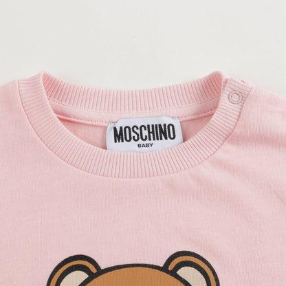 Baby Boys & Girls Pink Print Cotton Long Sleeves T-Shirt