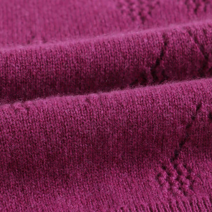 女童紫红色Logo羊绒开衫