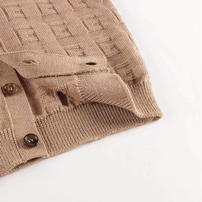 男童驼色GG羊毛开衫