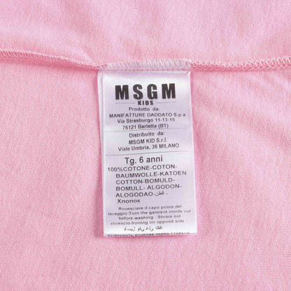 女童粉色Logo棉T恤