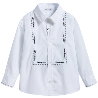 Baby Boys White Cotton T-shirt