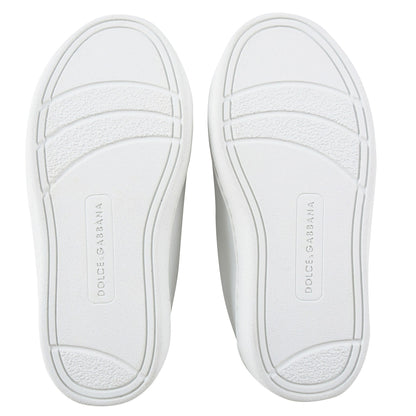 Girls White Leather  “DG"  Shoes