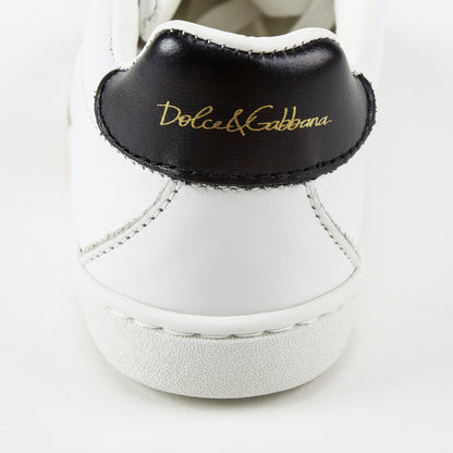 Girls White Leather Whit  Logo Shoes