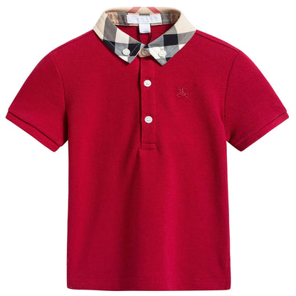 Boys Military Red Cotton Polo Shirts