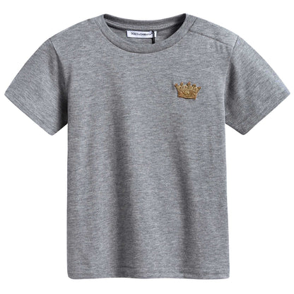 Baby Boys Gray Cotton T-shirt