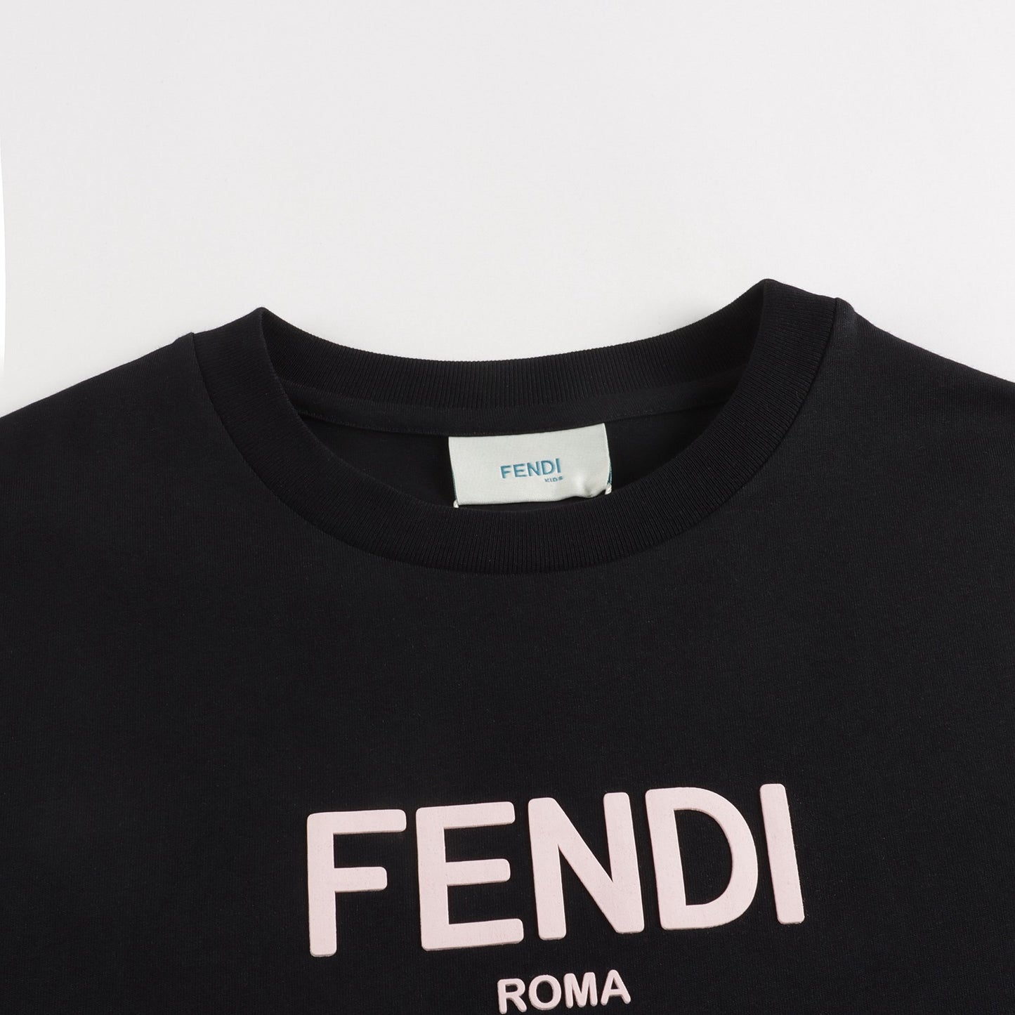 Girls Black Logo Cotton Dress