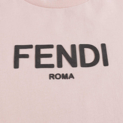 Girls Pink Logo Cotton Dress