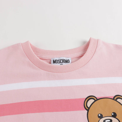 Girls Pink Stripe Cotton T-Shirt