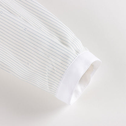 男童蓝色条纹棉衬衫