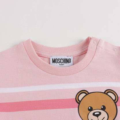 女婴粉色条纹棉T恤