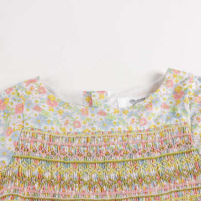 Girls Pink Floral Cotton Dress