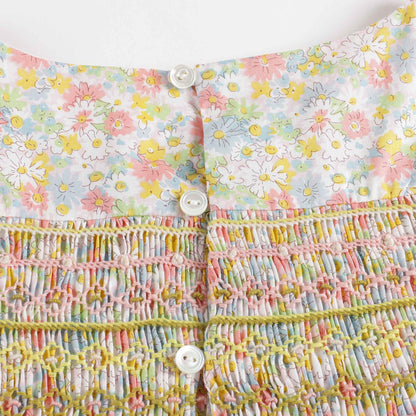 Girls Pink Floral Cotton Dress