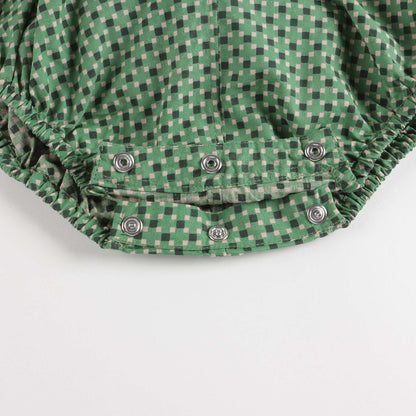 Baby Girls Green Dots Cotton Babysuit